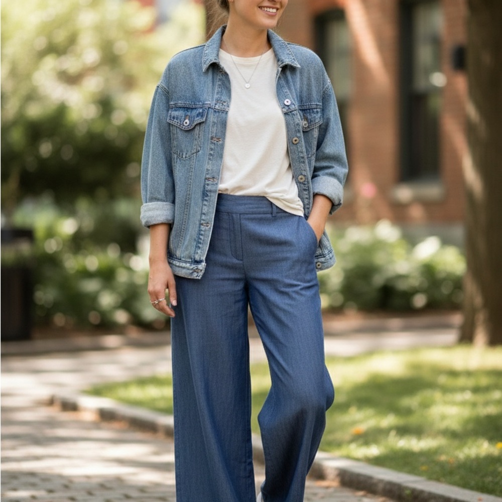 Tommy Bahama Blue Straight Leg Pants Size 10 100% tencel lyosel - Picture 7 of 16